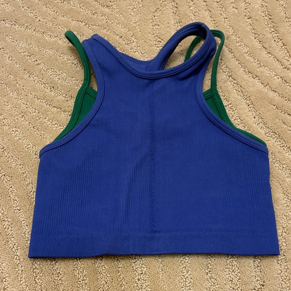 FP Movement by Free People Blue and Green Tank Top